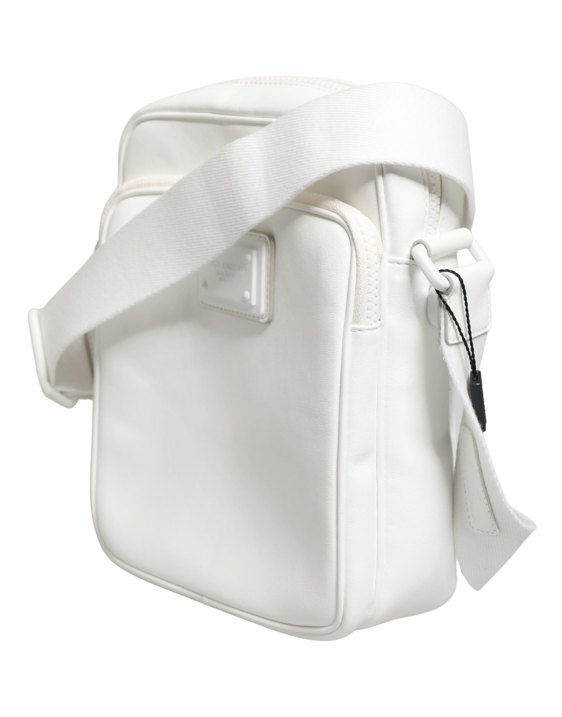 Dolce & Gabbana White Logo Plaque Crossbody Shoulder Bag for Men
