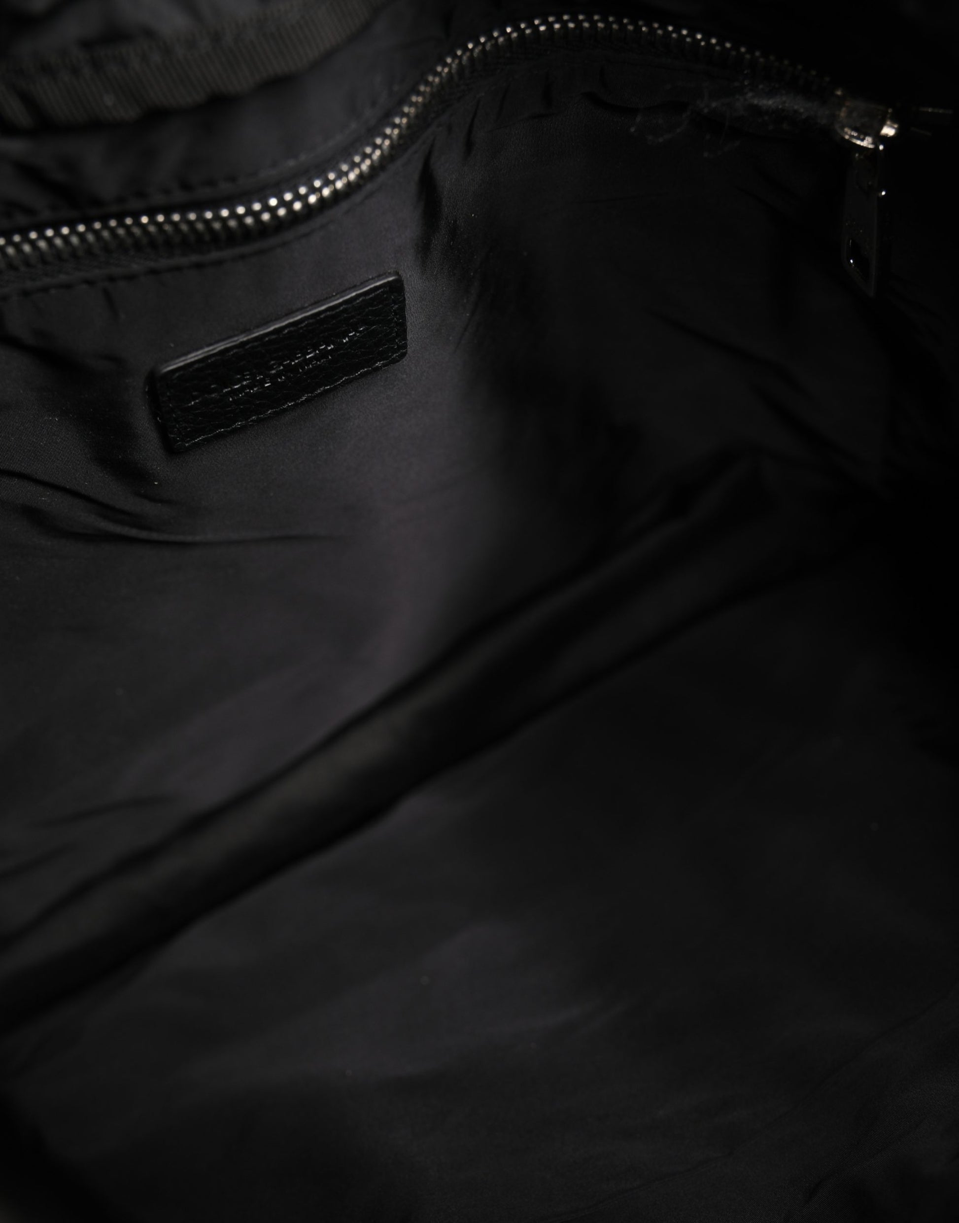 Dolce & Gabbana Black White Striped Polyester Drawstring Backpack Men Bag