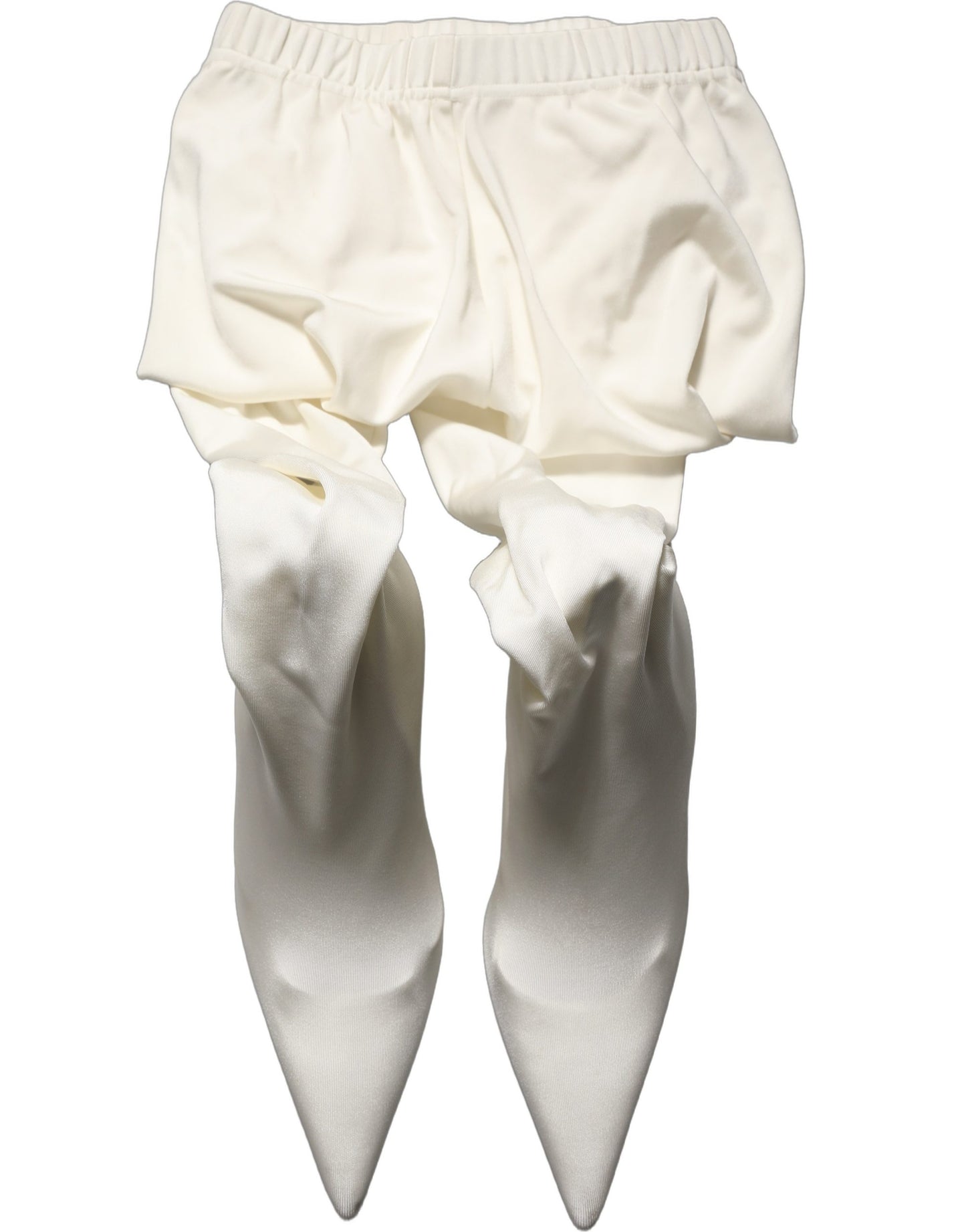 Dolce & Gabbana White High Heel Pumps with Jersey Tights
