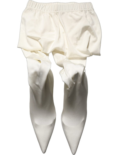 Dolce & Gabbana White High Heel Pumps with Jersey Tights