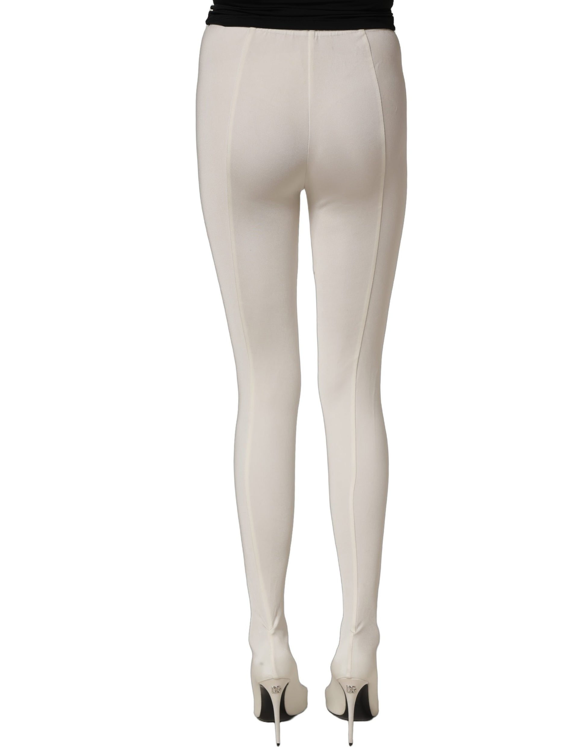 Dolce & Gabbana White High Heel Pumps with Jersey Tights
