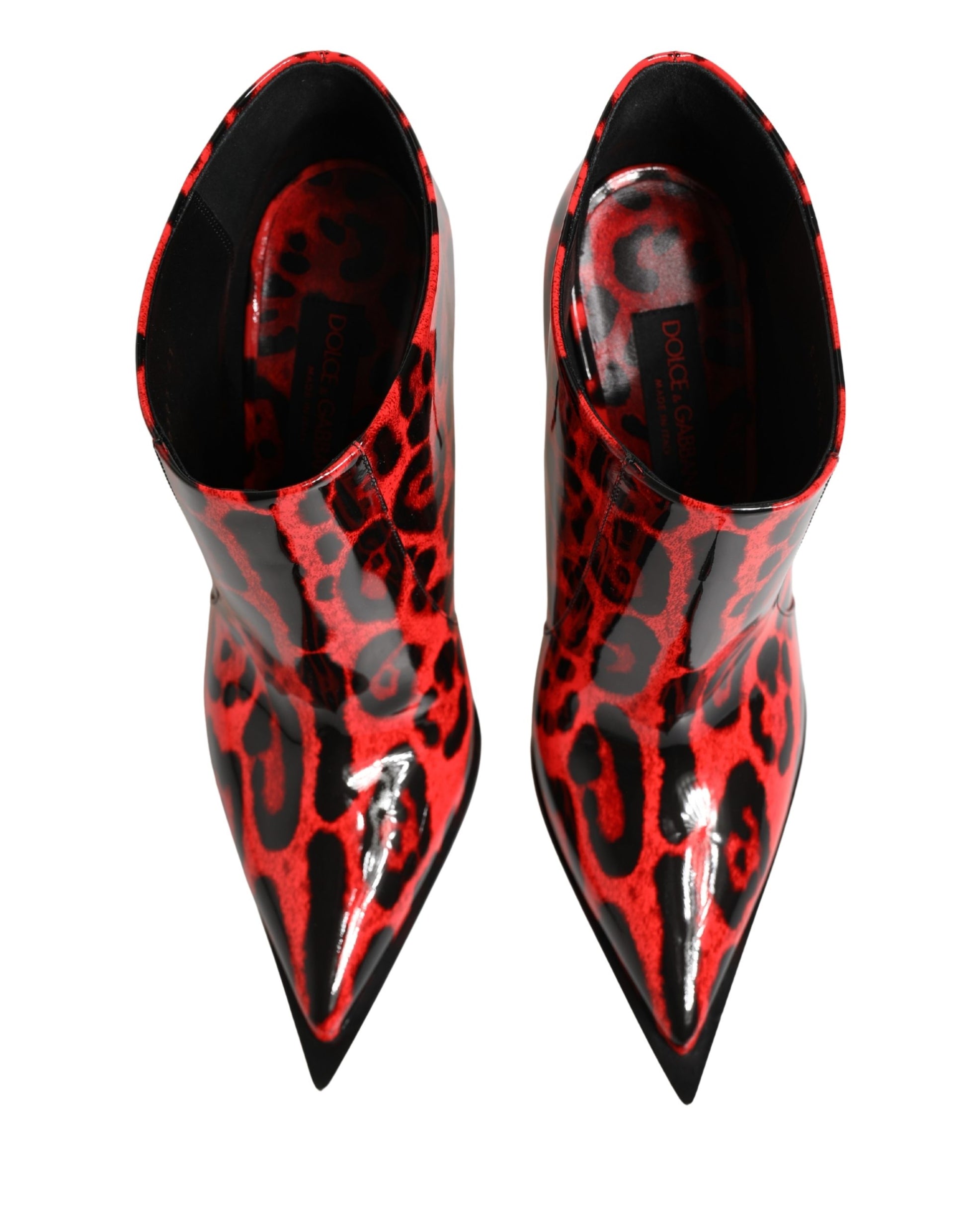 Dolce & Gabbana Red Leopard Cardinale Ankle Boots