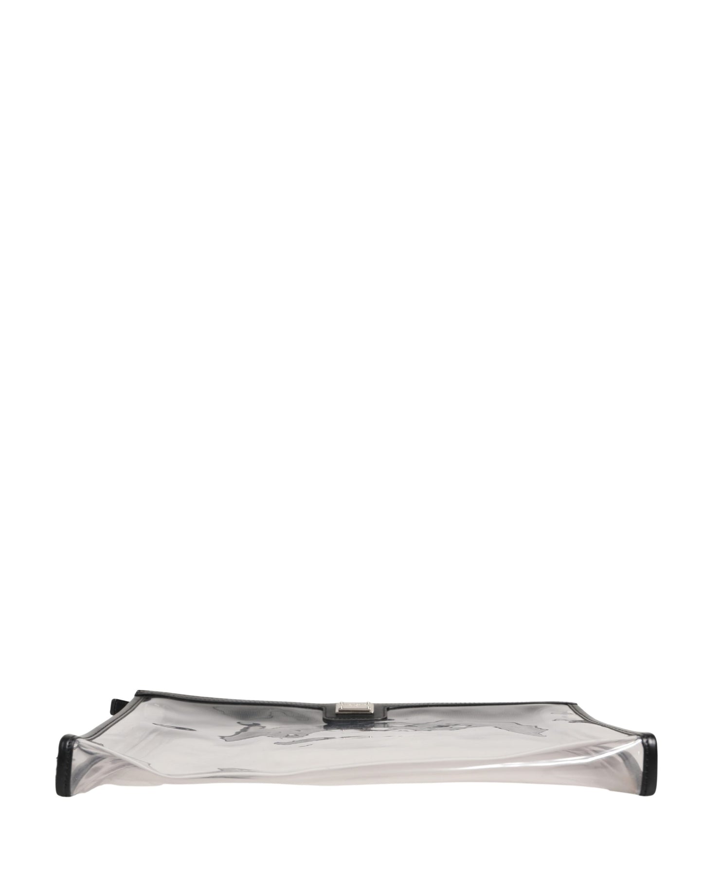 Dolce & Gabbana Transparent PVC Clutch Pouch Purse with Branded Logo Plaque
