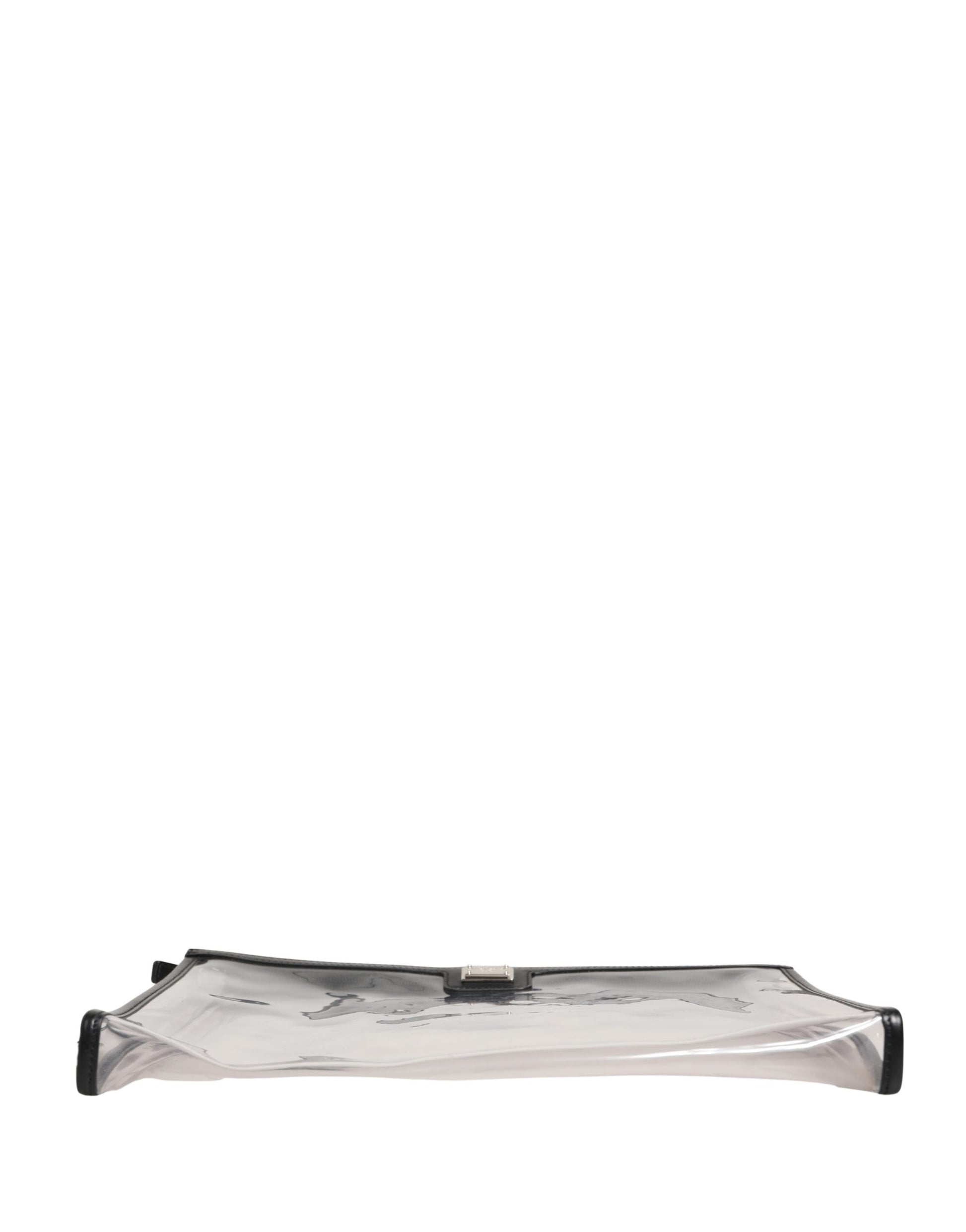 Dolce & Gabbana Transparent PVC Clutch Pouch Purse with Branded Logo Plaque