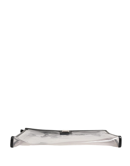 Dolce & Gabbana Transparent PVC Clutch Pouch Purse with Branded Logo Plaque