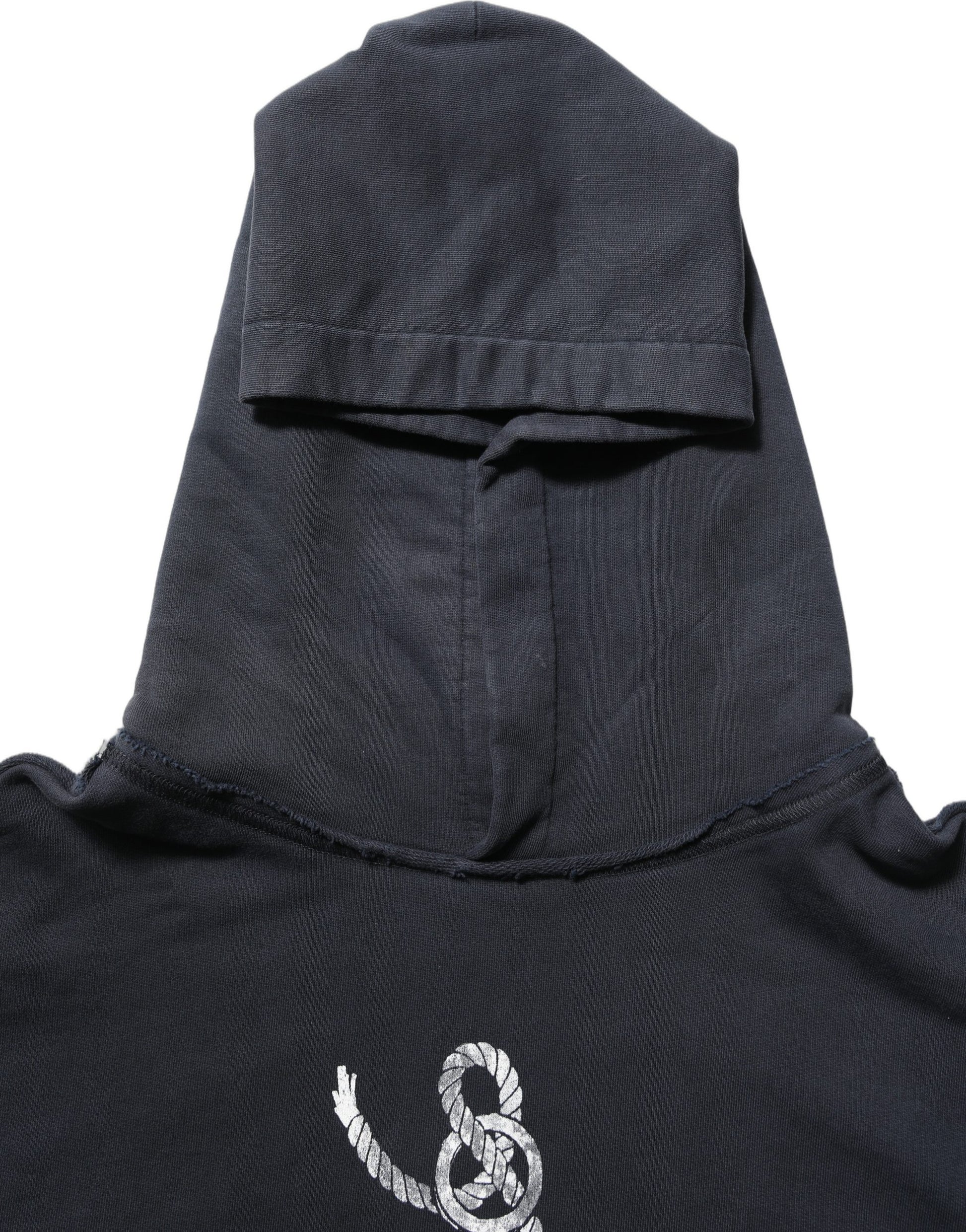 Dolce & Gabbana Black Anchor Print Hooded Sweatshirt Sweater