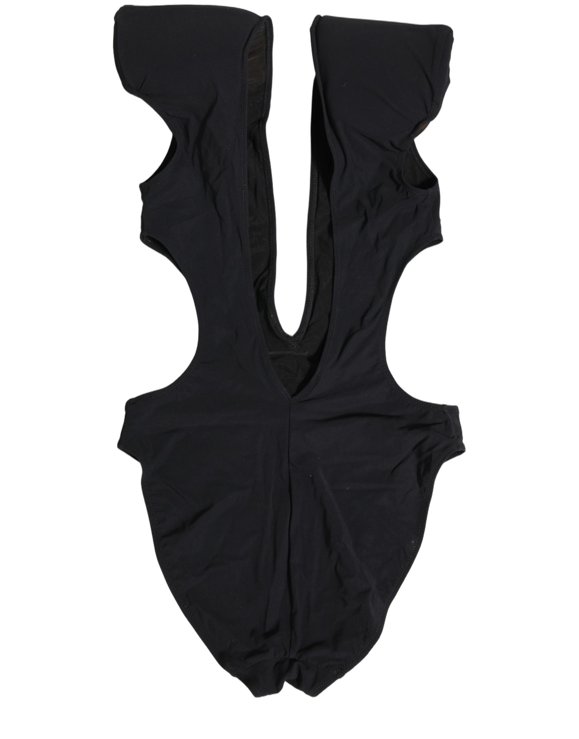 Dolce & Gabbana Black Logo Embellished Cutout One Piece Swimwear