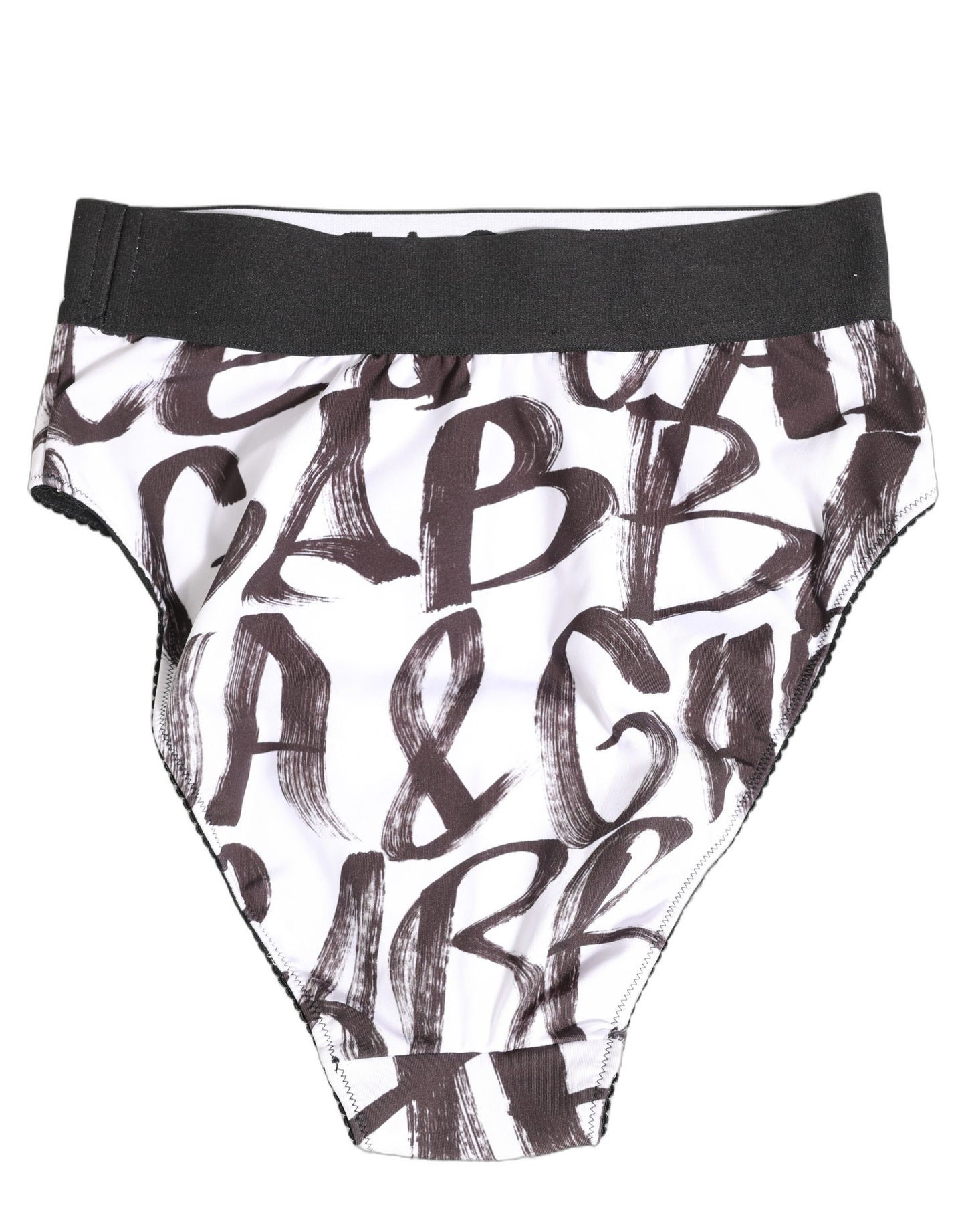 Dolce & Gabbana White & Black Graphic Logo High Brief Underwear