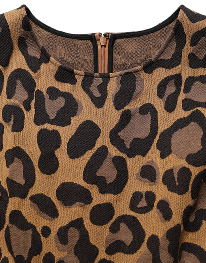 Dolce & Gabbana Brown Leopard Print Flared A-line Mini Dress