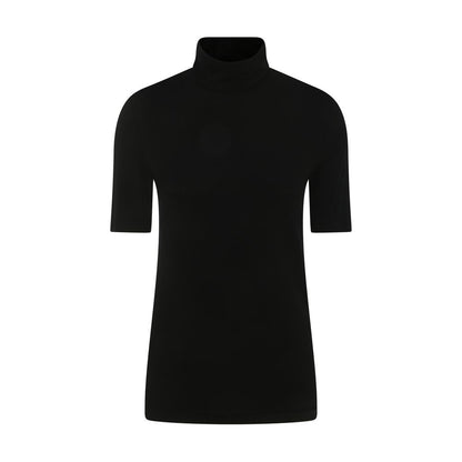 Wolford Black Short Sleeve Aurora Turtleneck Top