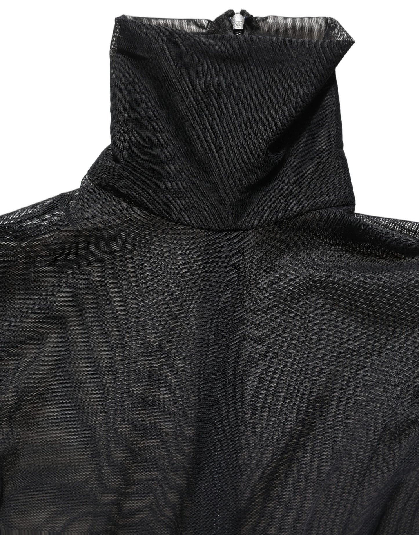 Dolce & Gabbana Black Sheer Mesh Jumpsuit Turtleneck Dress