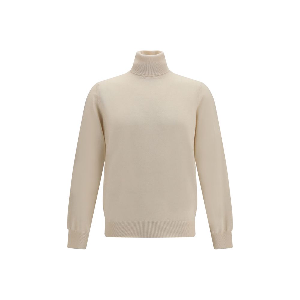 Brunello Cucinelli Beige Cashmere Turtleneck Sweater