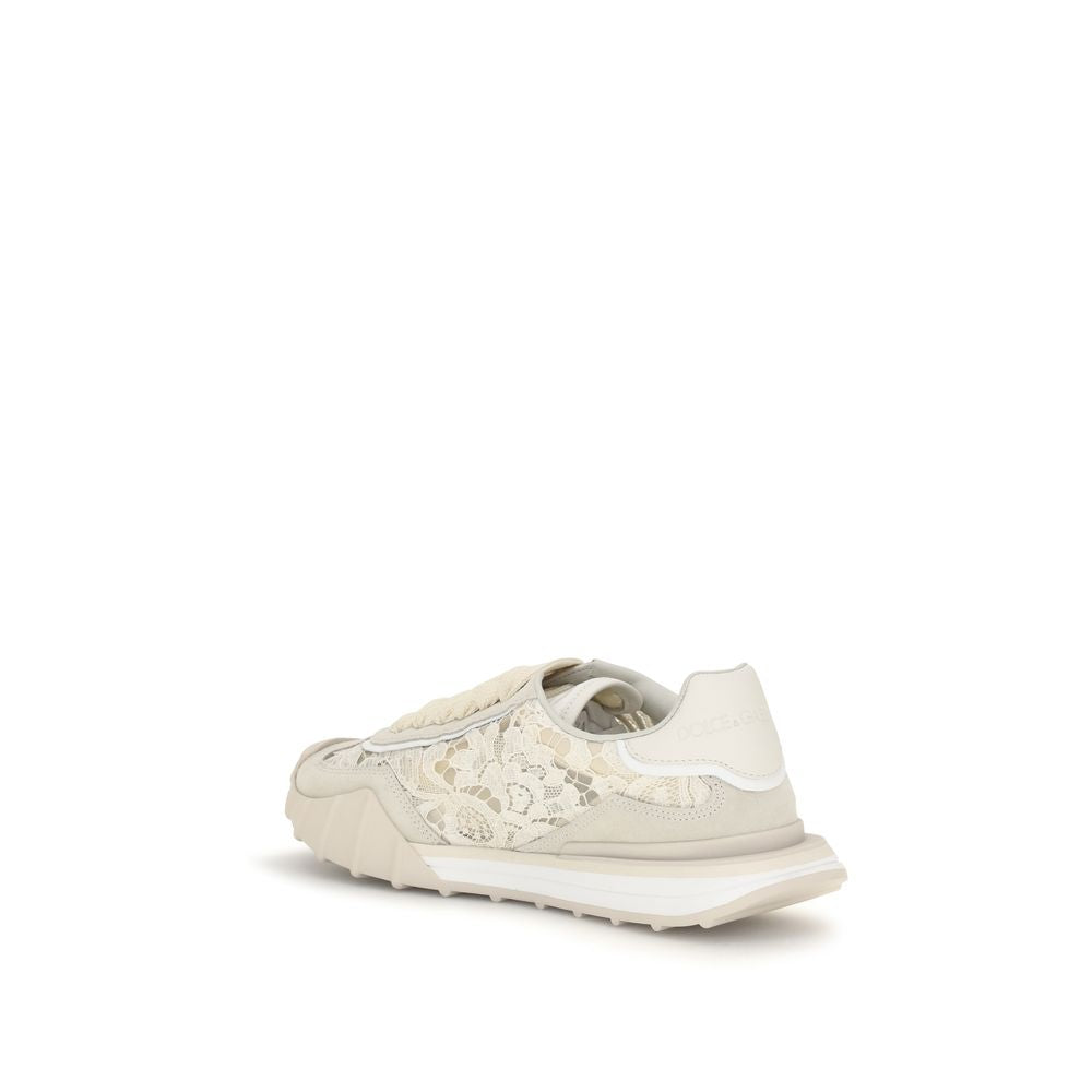 Dolce & Gabbana Beige DG Country Road Lace Sneaker
