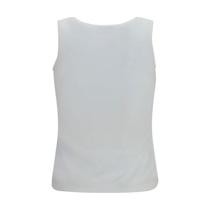 Balenciaga Logo Tank Top - White Cotton, Women’s Slim Fit