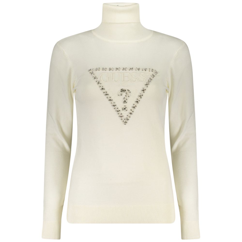 Guess Jeans Bianco Viscosa Donna Maglia Turtleneck Sweater - White - Women - Size L