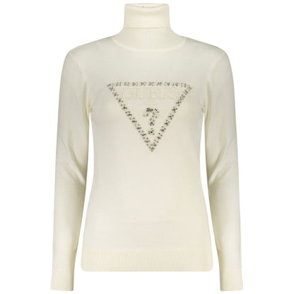 Guess Jeans Bianco Viscosa Donna Maglia Turtleneck Sweater - White - Women - Size L