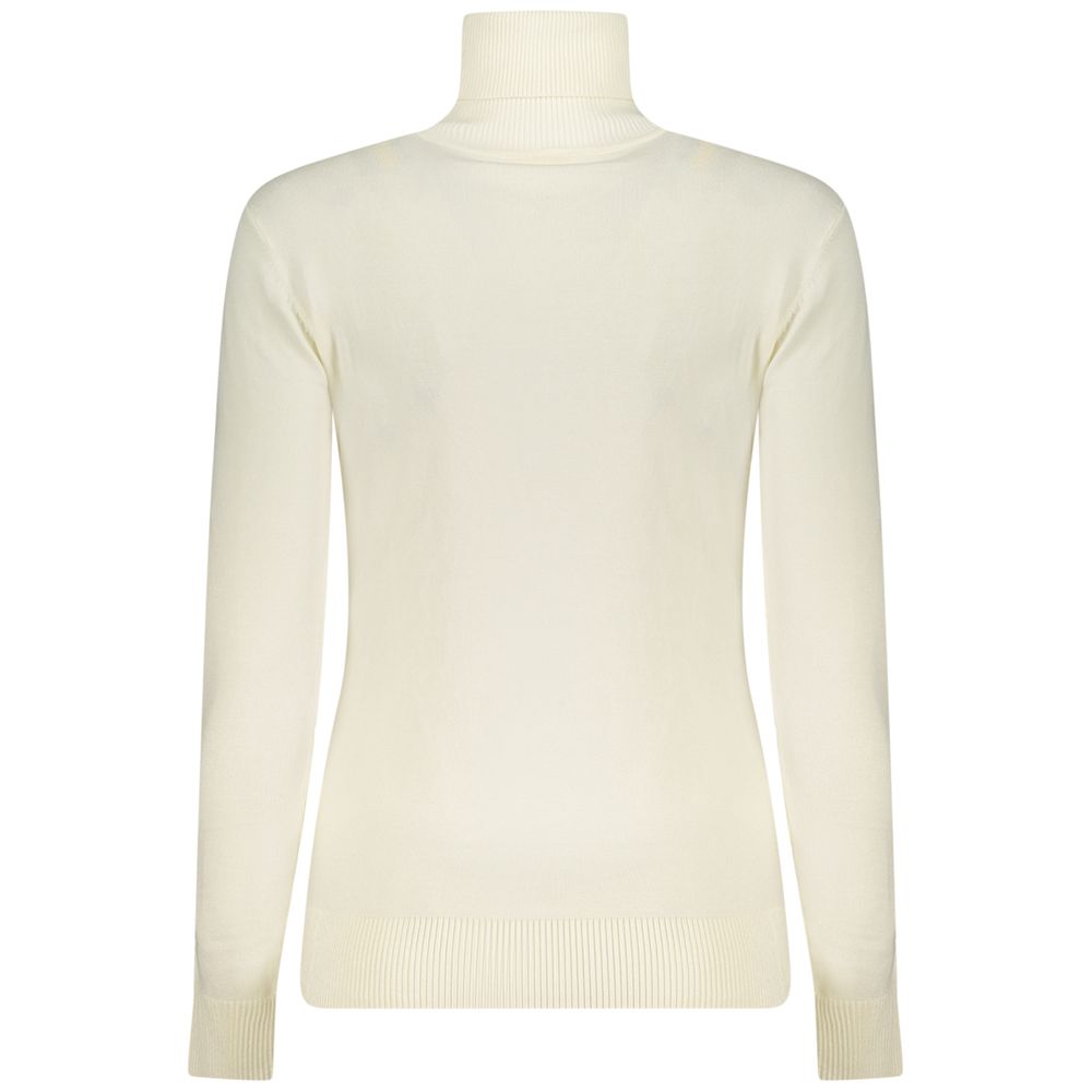 Guess Jeans Bianco Viscosa Donna Maglia Turtleneck Sweater - White - Women - Size L