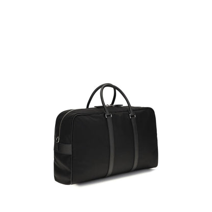Prada Black Recycled Polyamide Travel Bag in Re-Nylon and Saffiano