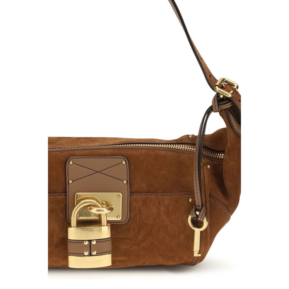 Chloé Brown Suede Leather Paddington Shoulder Bag