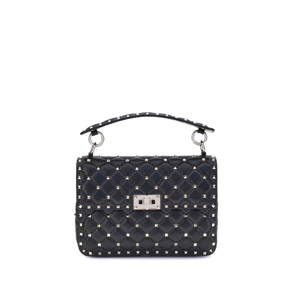 Valentino Garavani Black Lamb Rockstud Spike Shoulder Bag