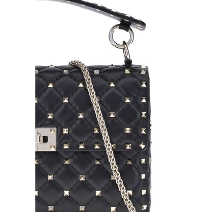 Valentino Garavani Black Lamb Rockstud Spike Shoulder Bag