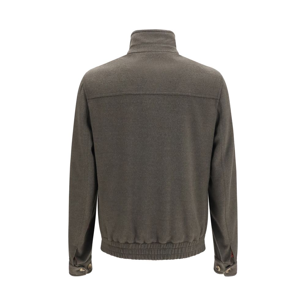 Brunello Cucinelli Gray Wool Oves Aries Full-Length Jacket IT46 | S