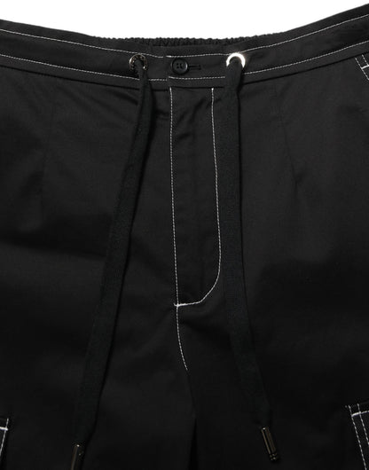 Dolce & Gabbana Black Vibe Cargo High Waist Straight Pants