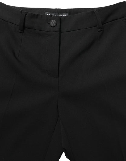 Dolce & Gabbana Black High Waist Straight Dress Trouser Pants