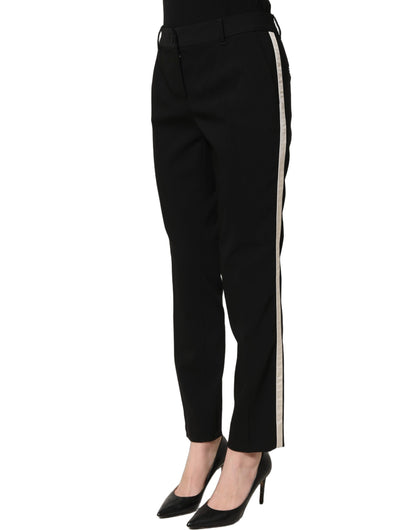 Dolce & Gabbana Black High Waist Straight Dress Trouser Pants