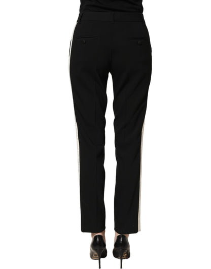 Dolce & Gabbana Black High Waist Straight Dress Trouser Pants