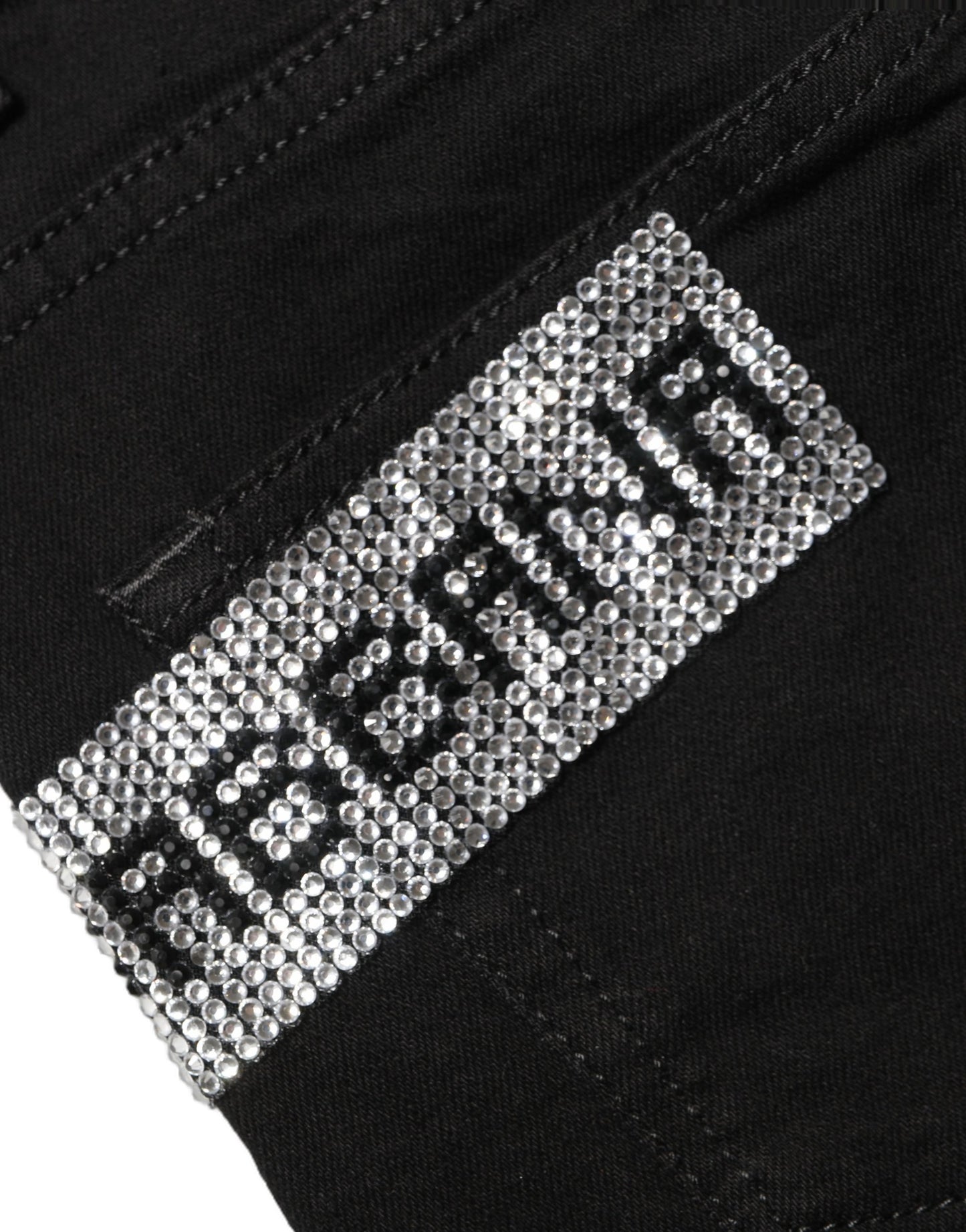 Dolce & Gabbana Black Grace Rhinestone High-Waist Denim Jeans