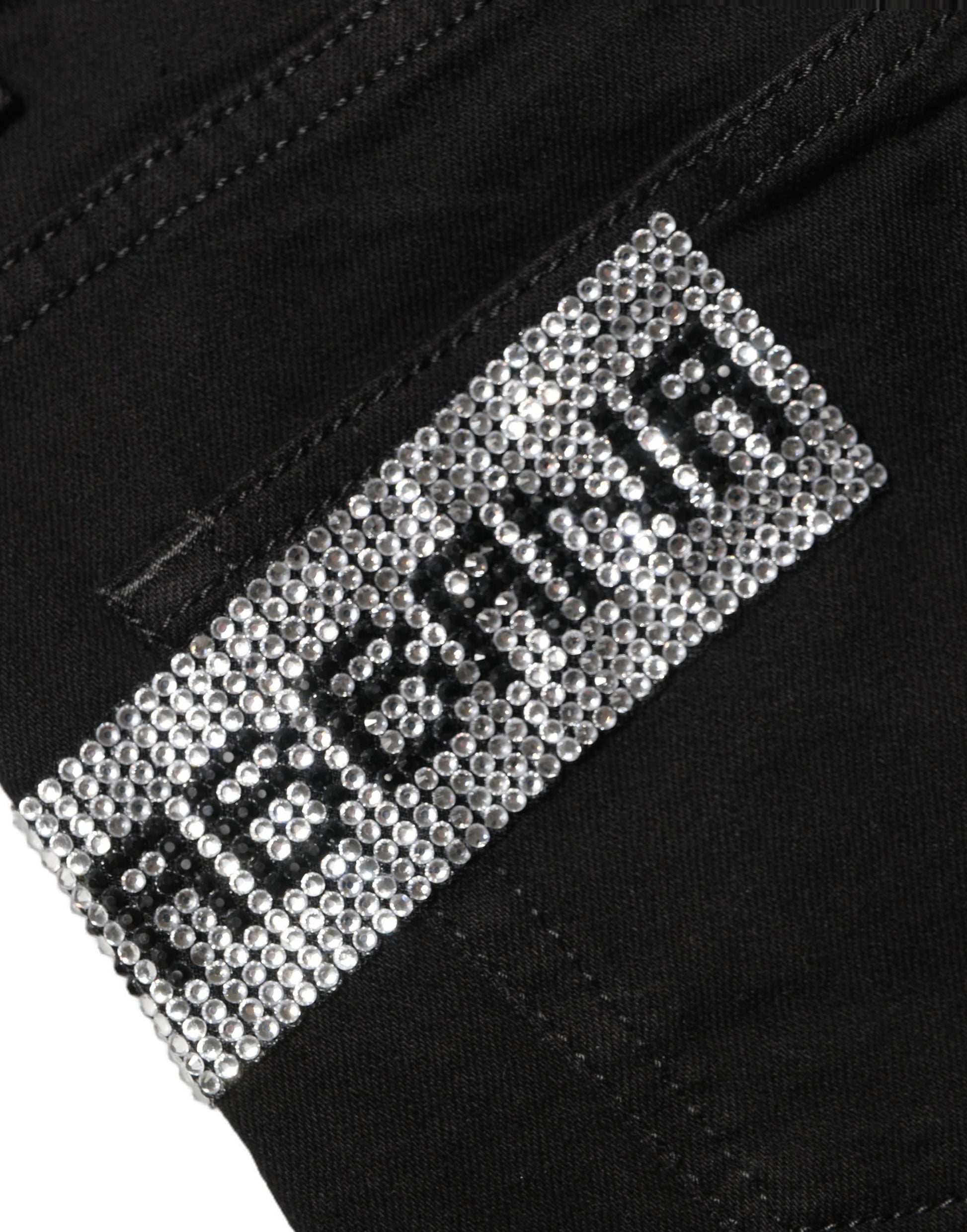 Dolce & Gabbana Black Grace Rhinestone High-Waist Denim Jeans