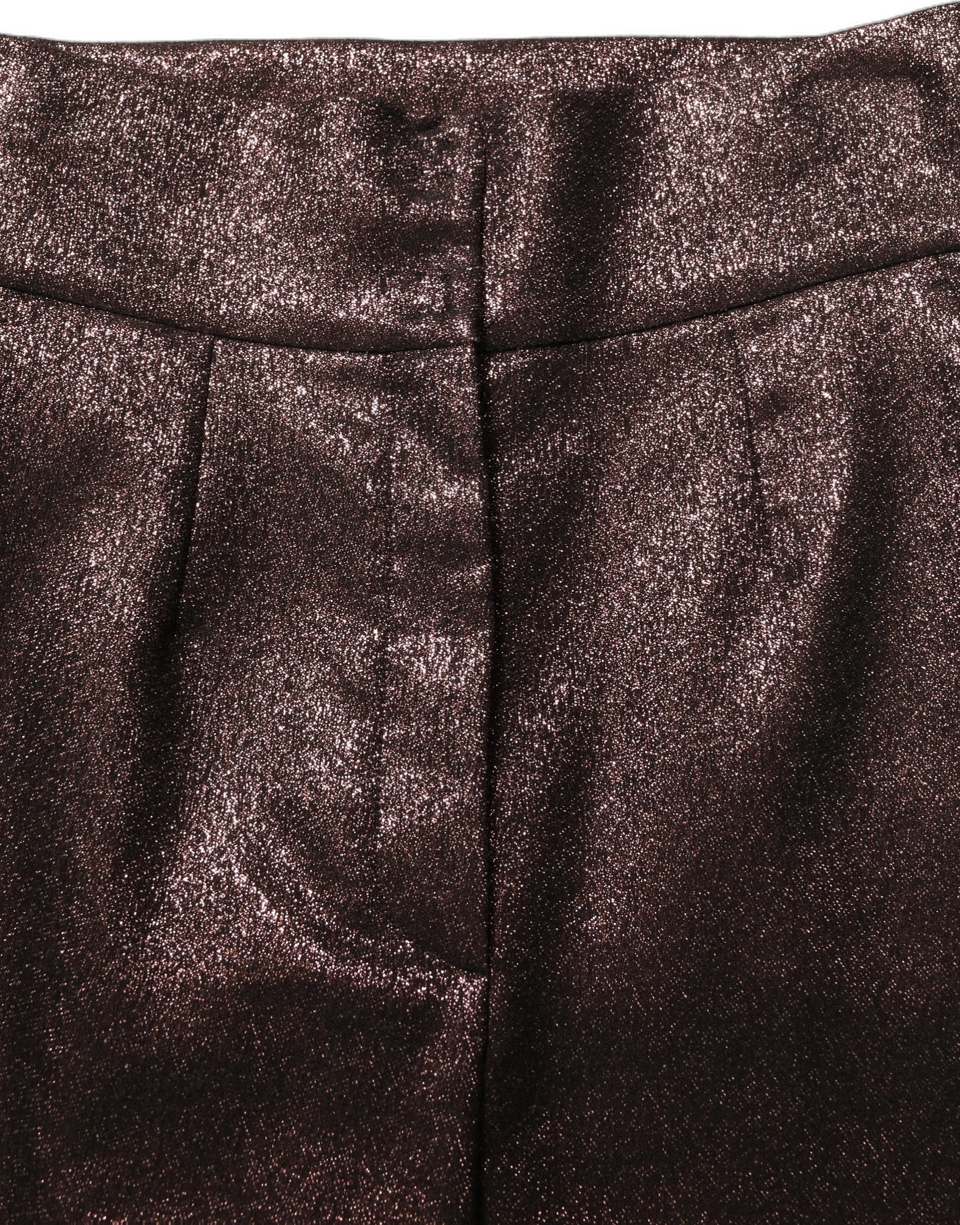 Dolce & Gabbana Metallic Brown High Waist Tapered Leg Pants