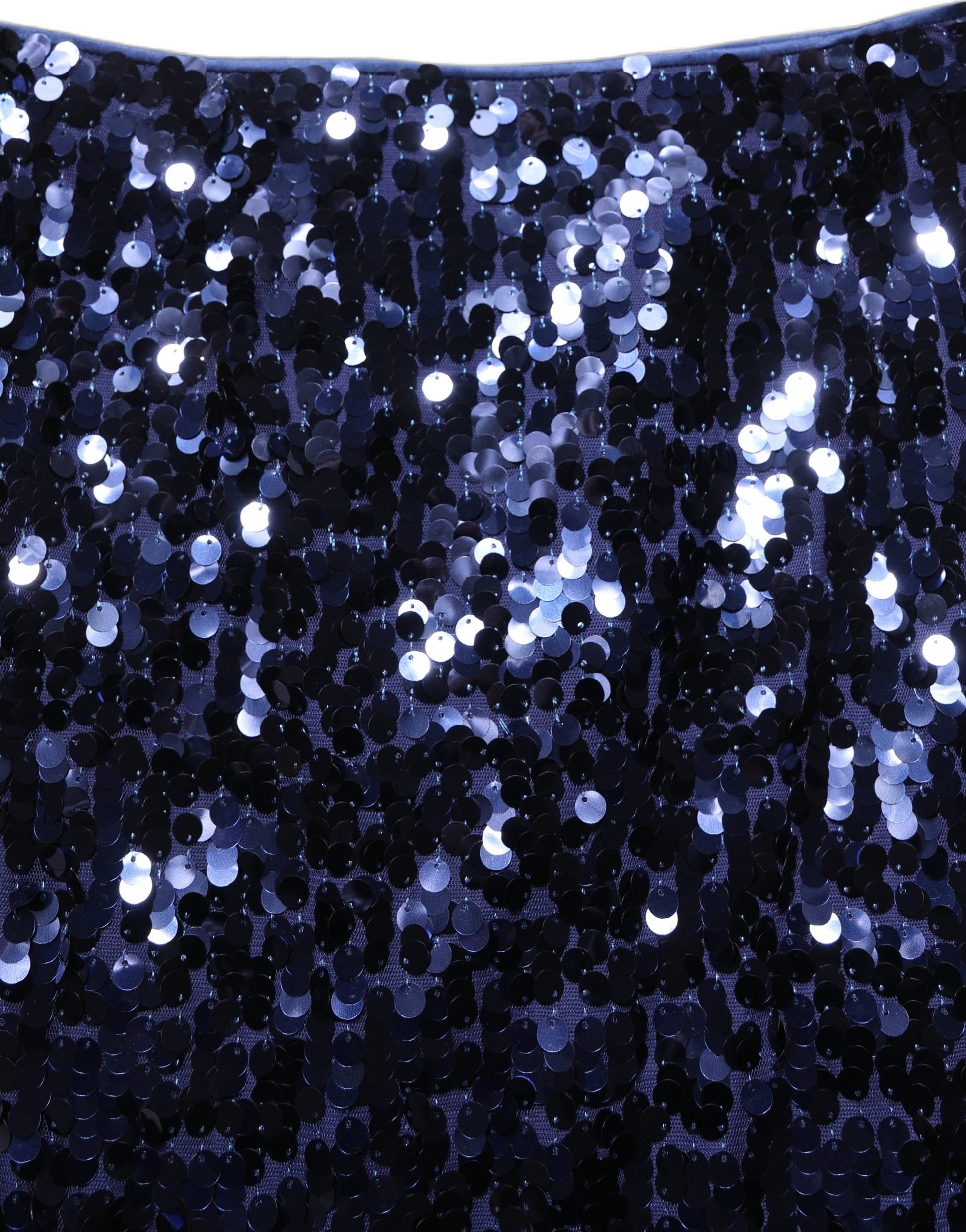 Dolce & Gabbana Blue Sequin High Waist Pencil Cut Midi Skirt