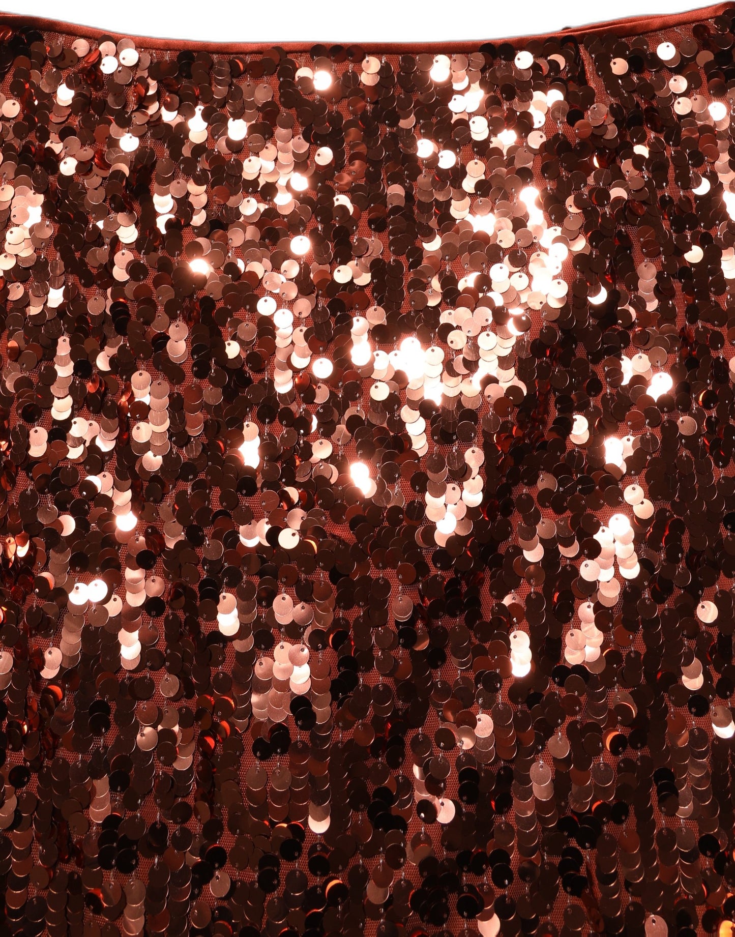 Dolce & Gabbana Bronze Sequin High-Waist Pencil-Cut Midi Skirt