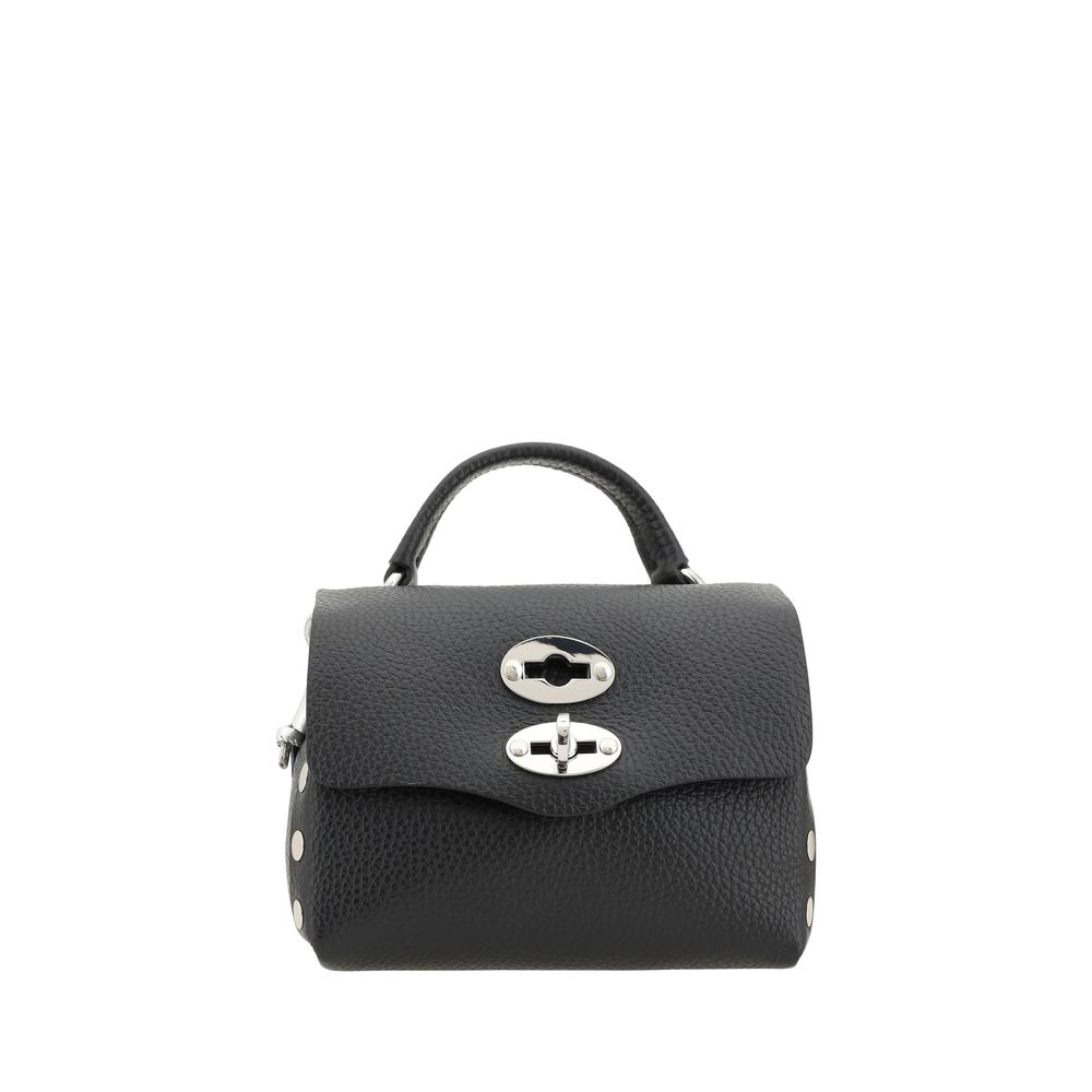 Zanellato Black Calf Leather Bos Taurus Shoulder Bag 16x14x11
