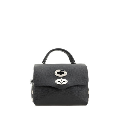 Zanellato Black Calf Leather Bos Taurus Shoulder Bag 16x14x11