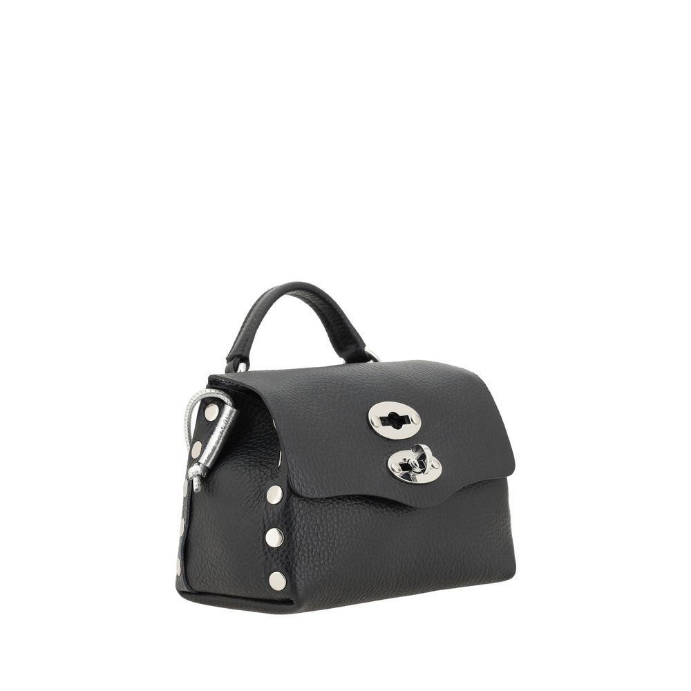 Zanellato Black Calf Leather Bos Taurus Shoulder Bag 16x14x11