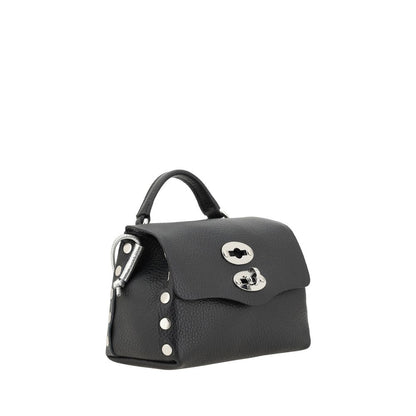 Zanellato Black Calf Leather Bos Taurus Shoulder Bag 16x14x11