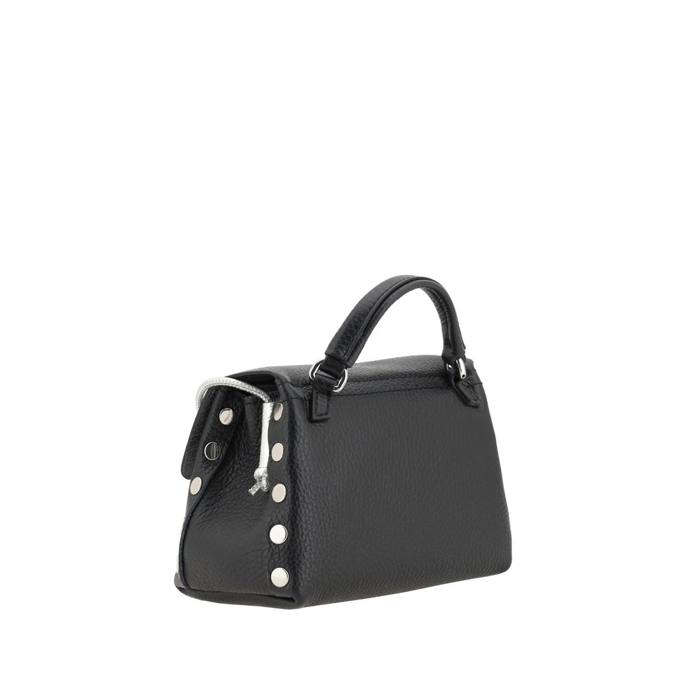 Zanellato Black Calf Leather Bos Taurus Shoulder Bag 16x14x11