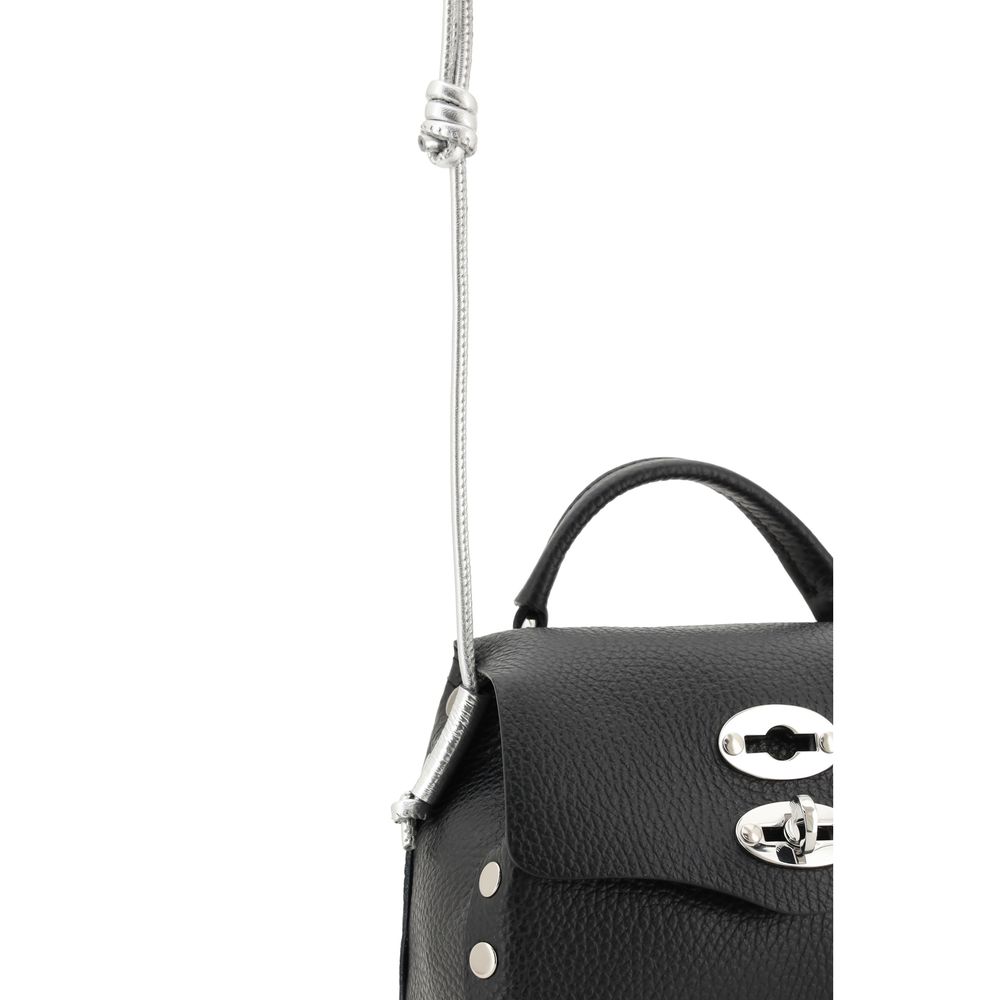 Zanellato Black Calf Leather Bos Taurus Shoulder Bag 16x14x11