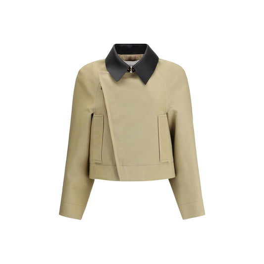 Givenchy Cropped Cotton and Wool Caban in Beige