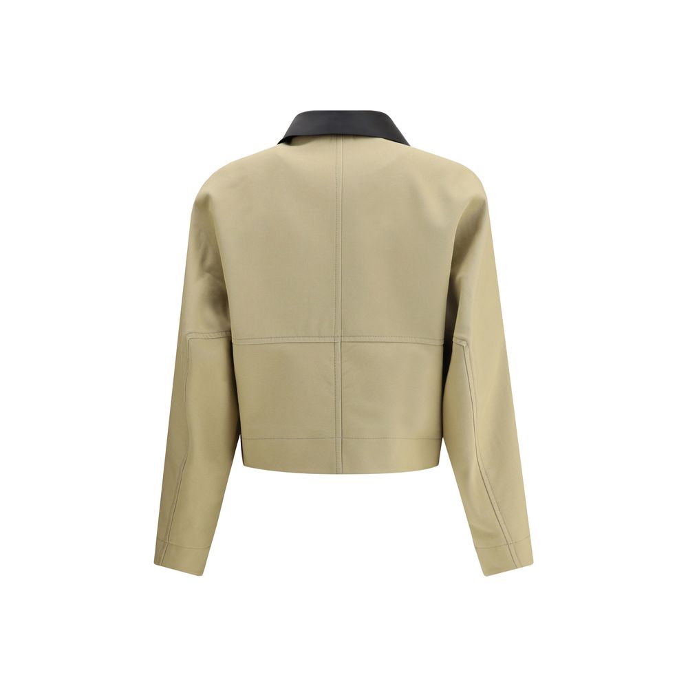Givenchy Cropped Cotton and Wool Caban in Beige