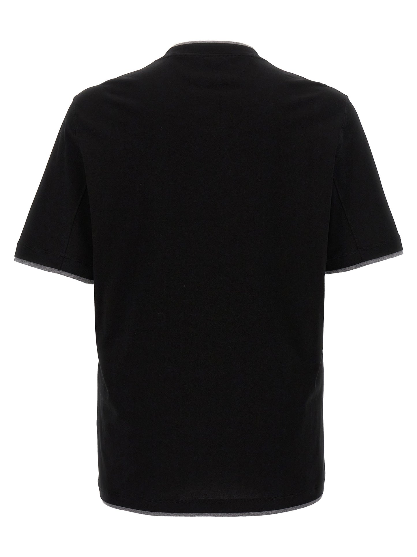 Brunello Cucinelli Black Cotton T-Shirt