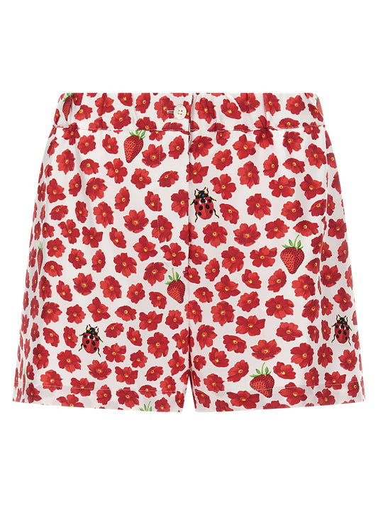 Versace Multicolor Silk Twill Bermuda Shorts