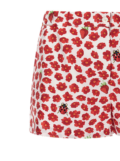 Versace Multicolor Silk Twill Bermuda Shorts