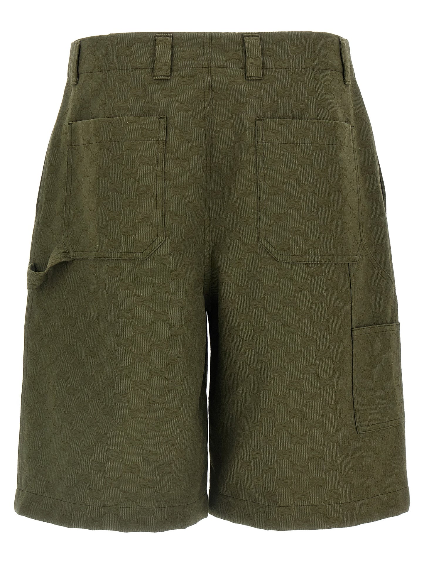 Gucci Bicolor Cotton Bermuda Shorts in Green