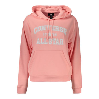 Converse Pink Cotton Women's Hooded Sweatshirt