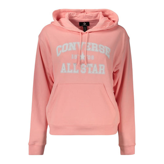 Converse Pink Cotton Women's Hooded Sweatshirt