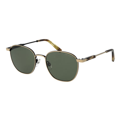 Ted Baker Men’s Sunglasses – Gold Round Frame, Green Lenses
